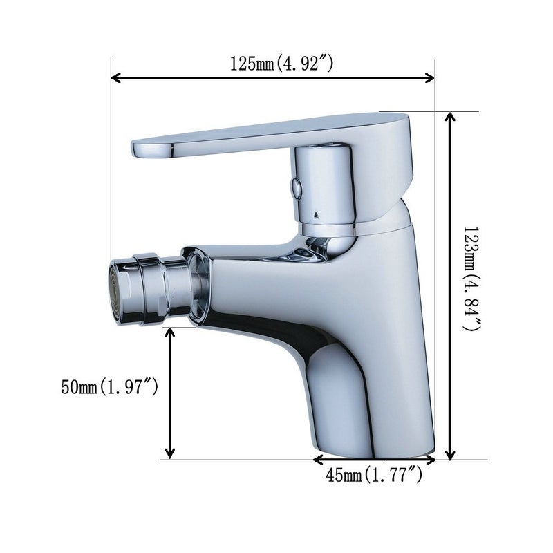 Beelee Bidet Faucet in Chrome - Single Hole with Metal Lever Handle Mixer Tap for Toilet Bathroom - Image 2